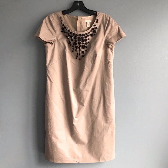J. Crew Onyx Chandelier Necklace Chino Casual Dress 6 - Picture 3 of 5
